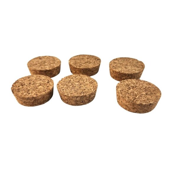 Set Of 6 Round Replacement Cork Stoppers For Jars/Bottles - 1.75-Inch Diameter & - Picture 1 of 7